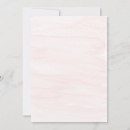 Blush roze rozen en goud | doop kaart (Achterkant)