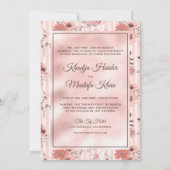 Blush roze rozen en Stripes Floral Muslim Wedding Kaart (Achterkant)