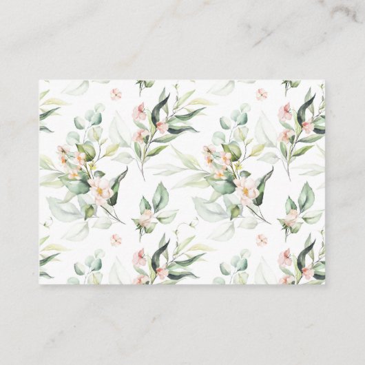 Blush roze rozen Eucalyptus diaper Raffle Informatiekaartje (Achterkant)