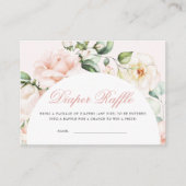 Blush roze rozen Eucalyptus diaper Raffle Informatiekaartje (Voorkant)