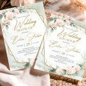 Blush roze rozen eucalyptus gold Weduwschotel Kaart