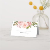 Blush roze rozen Floral bruiloft Plaatskaartje (Voorkant)