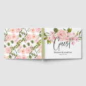 Blush roze rozen Floral Elegant Wedding Guest Book Gastenboek (Volledig)