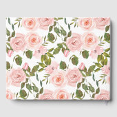 Blush roze rozen Floral Elegant Wedding Guest Book Gastenboek (Achterkant)