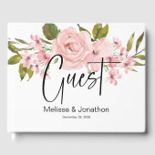 Blush roze rozen Floral Elegant Wedding Guest Book Gastenboek (Voorkant)