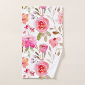 Blush roze rozen Floral Girly Pattern Bad Handdoek (Handdoek)