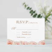 Blush roze rozen Floral Gold White Weddenschap RSV Kaart (Staand voorkant)