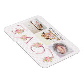 Blush roze rozen floral LOVE foto Valentijnsdag Magneet (Rechterzijde)