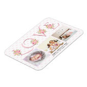 Blush roze rozen floral LOVE foto Valentijnsdag Magneet (Linkerzijde)