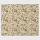 Blush Roze  Rozen Floral Pattern Cadeaupapier (Vlak)