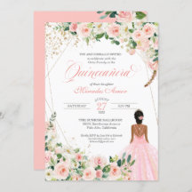 Blush roze rozen Floral Quinceanera Celebration
