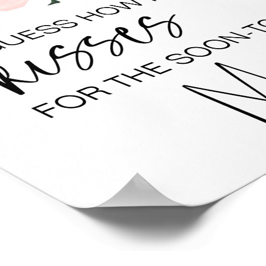 Blush roze rozen Floral raden hoeveel Kisses Game Poster (Hoek)