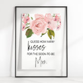 Blush roze rozen Floral raden hoeveel Kisses Game Poster