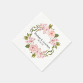 Blush roze rozen Floral Romantic Wedding Napkins Servet (Hoek)