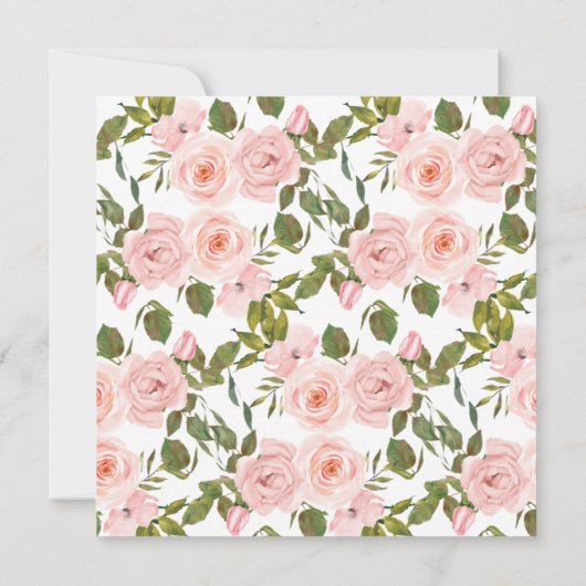 Blush roze rozen Floral Weddenschap (Achterkant)