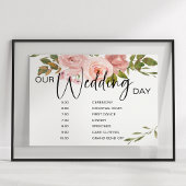 Blush roze rozen Floral Weddenschap Poster