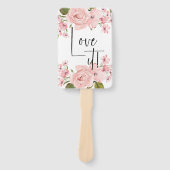 Blush roze rozen Floral zeggen ja tegen de uitgang Handwaaier (Voorkant)