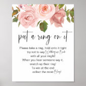 Blush roze rozen Floral zet een ring op het spel Poster (Voorkant)