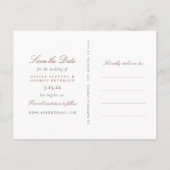 Blush roze rozen foto bruiloft met datum aankondigingskaart (Achterkant)