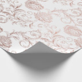 Blush roze rozen Gold Powder Royal White Delicate Cadeaupapier (Hoek)