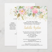 Blush roze rozen goud glitter groen Quinceanera Kaart (Voorkant / Achterkant)