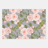 Blush roze rozen gouden bladeren groen inpakpapier vel (Voorkant 2)