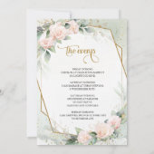 Blush roze rozen greenery Bachelorette Weekend Kaart (Achterkant)