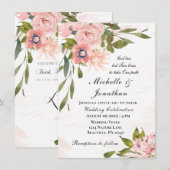 Blush roze rozen Greenery Christelijke bruiloft Kaart (Voorkant / Achterkant)