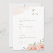 Blush Roze Rozen Groene bladeren Elegante bruiloft Kaart (Voorkant)