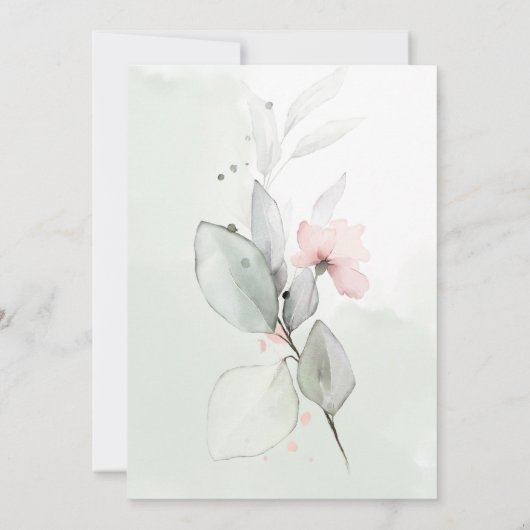 Blush roze Rozen Hummer Mason Jar Kaart (Achterkant)