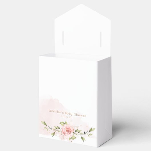 Blush roze rozen meisje baby shower Dank u Bedankdoosjes (Geopend)
