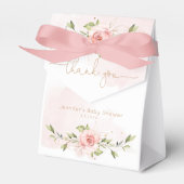 Blush roze rozen meisje baby shower Dank u Bedankdoosjes (Voorkant Zijde)