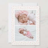 Blush roze rozen | Modern Elegant Floral Birth Aankondiging (Achterkant)