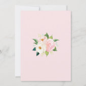Blush Roze Rozen Moderne Waterverf Bloemen Bruilof Kaart (Achterkant)