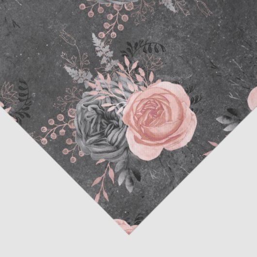 Blush roze rozen op houtskoolontkoppeling tissuepapier (Detail)