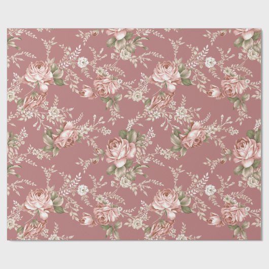Blush roze rozen-oude Roos achtergrond Cadeaupapier (Vlak)