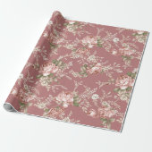 Blush roze rozen-oude Roos achtergrond Cadeaupapier (Uitgerold)