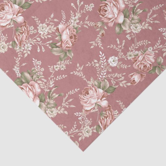 Blush roze rozen-oude Roos achtergrond Tissuepapier (Detail)