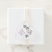 Blush roze rozen Paarse wilde bloemen bruiloft | Bedankjes Labels (In situ)