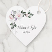 Blush roze rozen Paarse wilde bloemen bruiloft | Bedankjes Labels (Achterkant)
