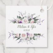 Blush roze rozen Paarse wilde bloemen Lijst bruilo Bedankjes Labels (Achterkant)