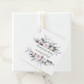 Blush roze rozen Paarse wilde bloemen Lijst bruilo Bedankjes Labels (In situ)