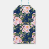 Blush Roze Rozen & Pioenen Eerste Communie Favor Cadeaulabel (Achterkant)