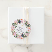 Blush Roze Rozen & Pioenen Eerste Heilige Communie Bedankjes Labels (In situ)