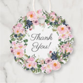 Blush Roze Rozen & Pioenen Eerste Heilige Communie Bedankjes Labels (Achterkant)