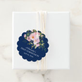 Blush Roze Rozen & Pioenen Eerste Heilige Communie Bedankjes Labels (In situ)