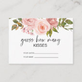 Blush roze rozen raden hoeveel kussen er in het br informatiekaartje (Voorkant)