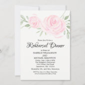 Blush roze rozen repetitie Invitaties Kaart (Voorkant)