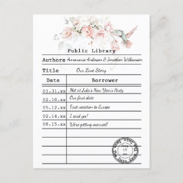 Blush roze rozen Sage Green Leaves Hummingbird Briefkaart