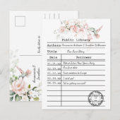 Blush roze rozen Sage Green Leaves Hummingbird Briefkaart (Voorkant / Achterkant)